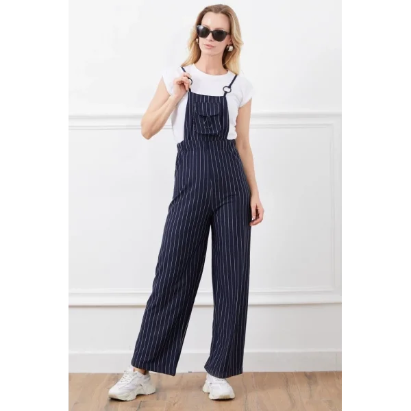 İp askılı beli lastikli tulum