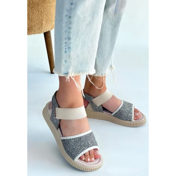 Jake Yeşil Hasır Cilt Sandalet