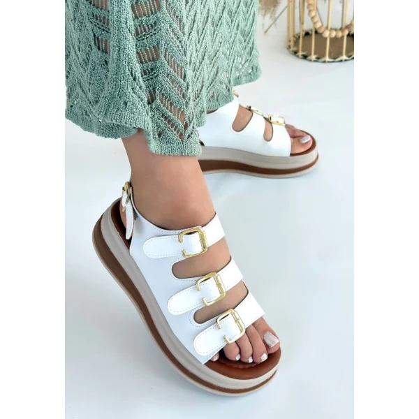 Jatay Beyaz Cilt Sandalet