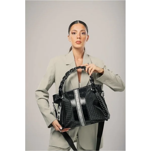 Jaxe Siyah Cilt Omuz Çantası