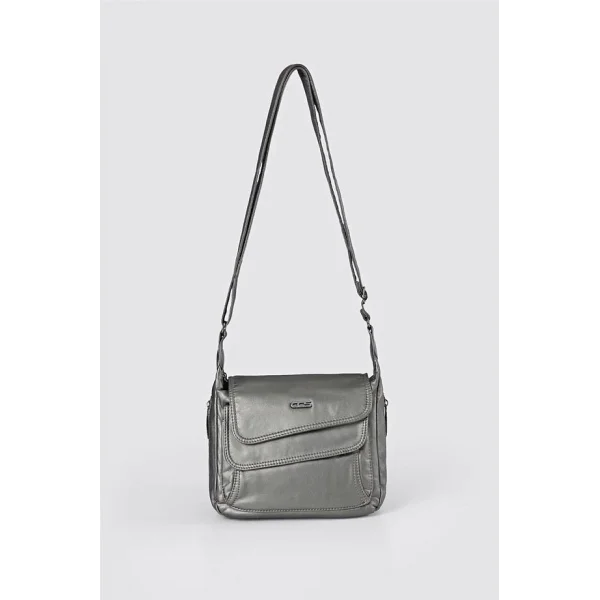 Jelli Gri Cilt Omuz Çantası