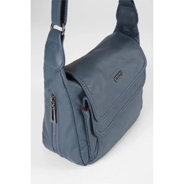 Jelli Mavi Cilt Omuz Çantası