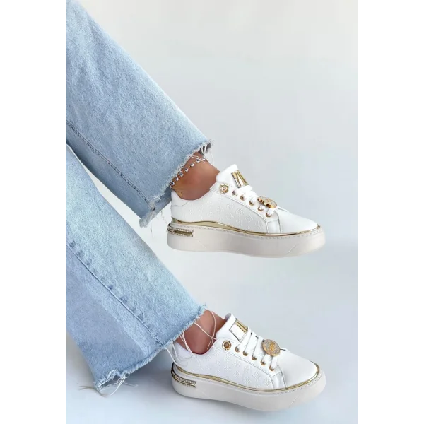 Jlar Beyaz Cilt Bağcıklı Spor Ayakkabı