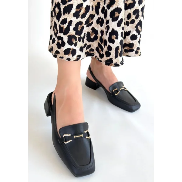 Joone Siyah Cilt Topuklu Ayakkabı