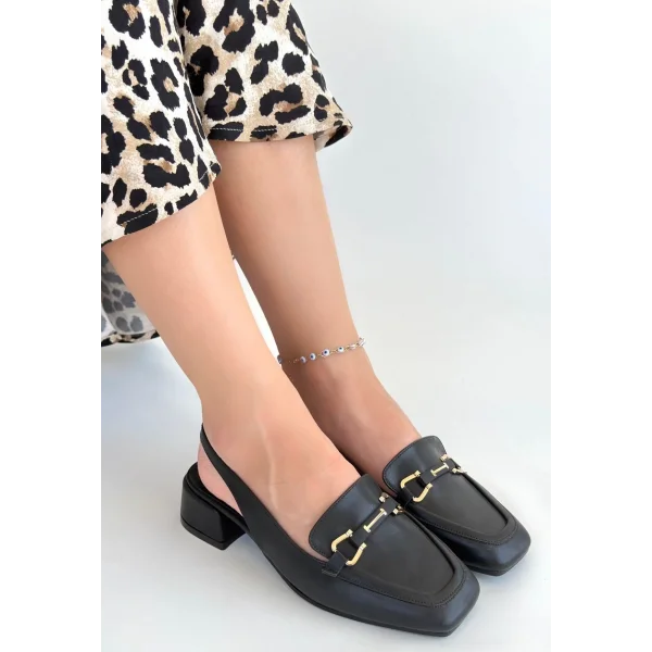 Joone Siyah Cilt Topuklu Ayakkabı