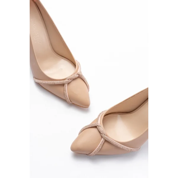 K-10 Nut Günlük Sarmal Taşlı Topuklu Kadın Ayakkabı