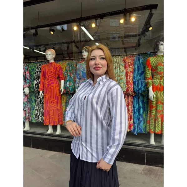 Kalın çizgili gömlek