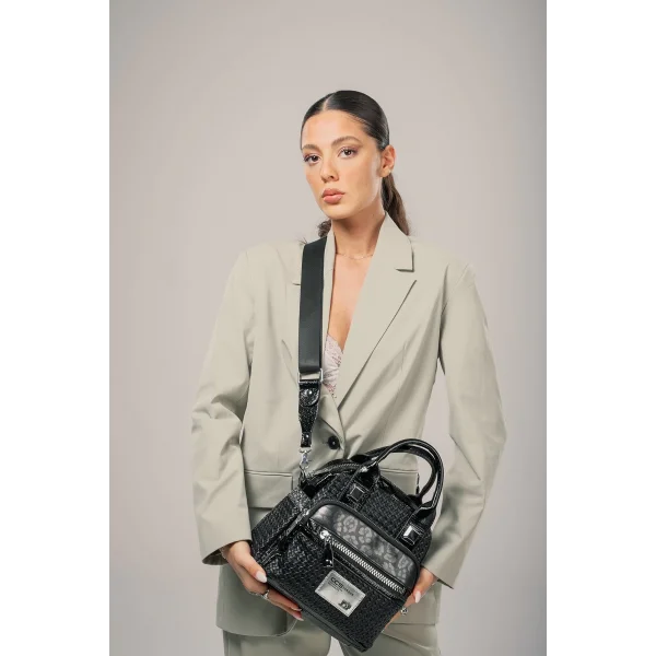 Karen Siyah Cilt Omuz Çantası