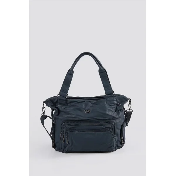 Katti Mavi Cilt Omuz Çantası