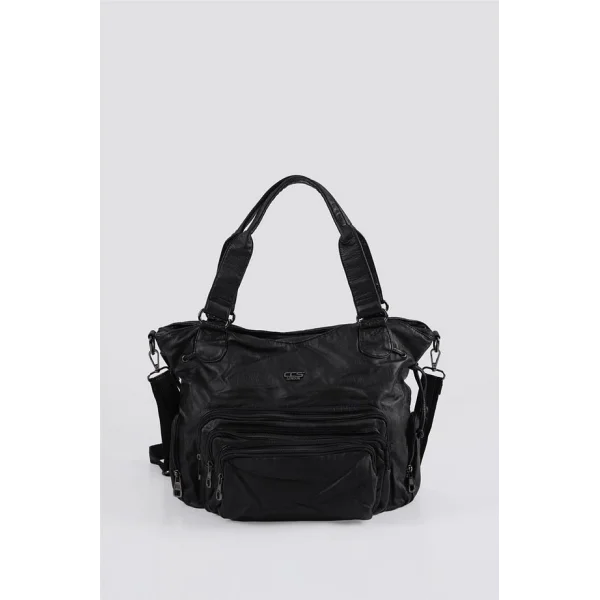 Katti Siyah Cilt Omuz Çantası