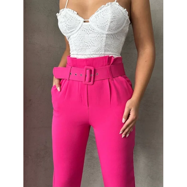 Kemerli havuç pantolon