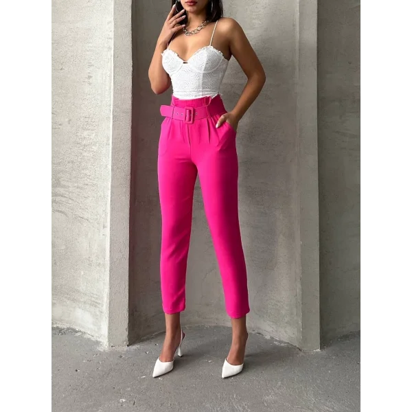 Kemerli havuç pantolon