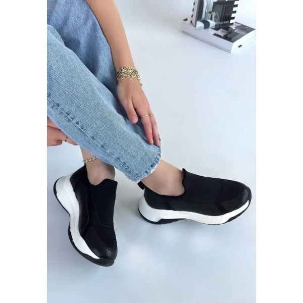 Kendy Siyah Cilt Spor Ayakkabı