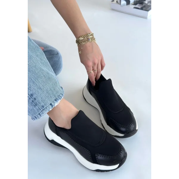 Kendy Siyah Cilt Spor Ayakkabı