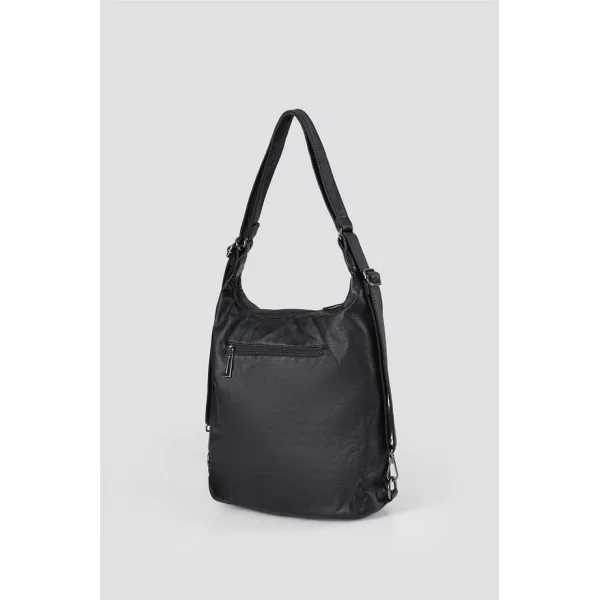 Kinya Siyah Cilt Omuz Çantası