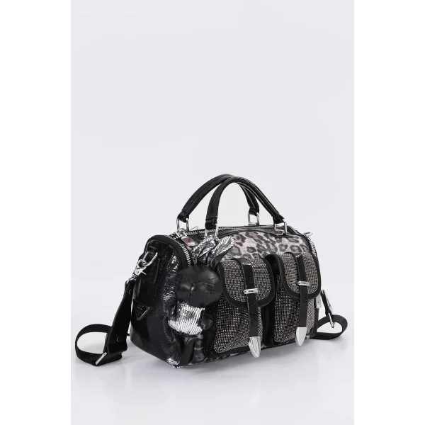 Kiwer Siyah Cilt Omuz Çantası