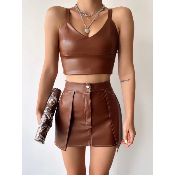 Kontrast deri etek kahve w260015