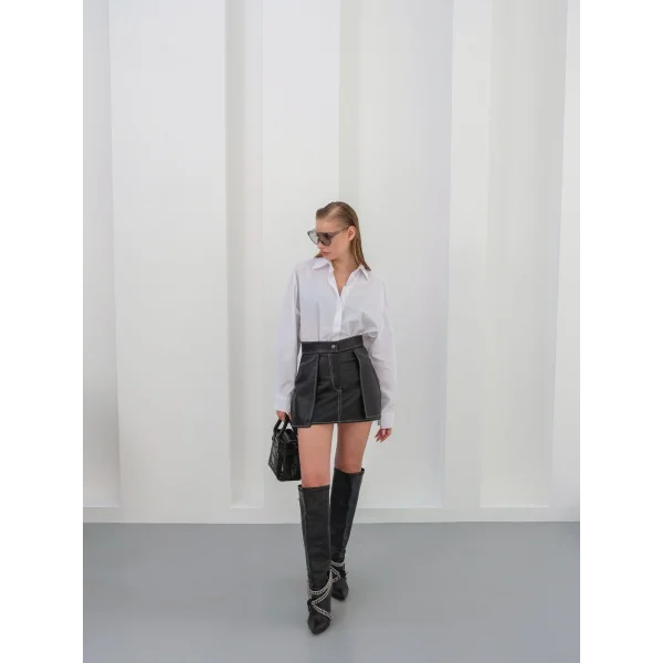 Kontrast deri etek siyah w260015