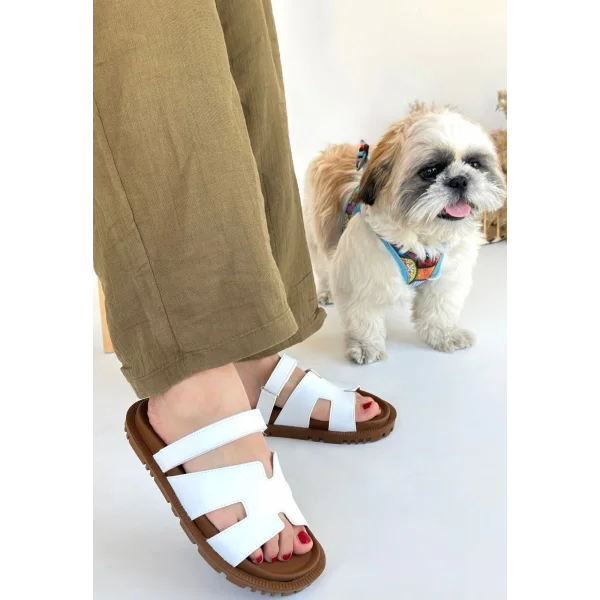 Kooni Beyaz Cilt Terlik