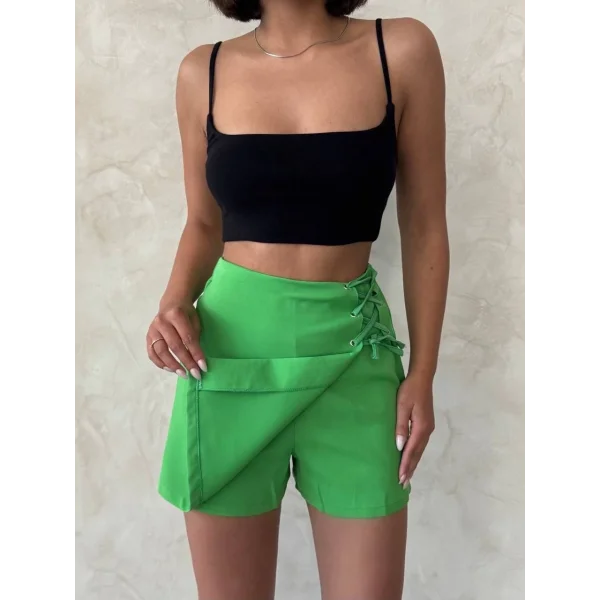 Kuş gözü şort etek yeşil s25819