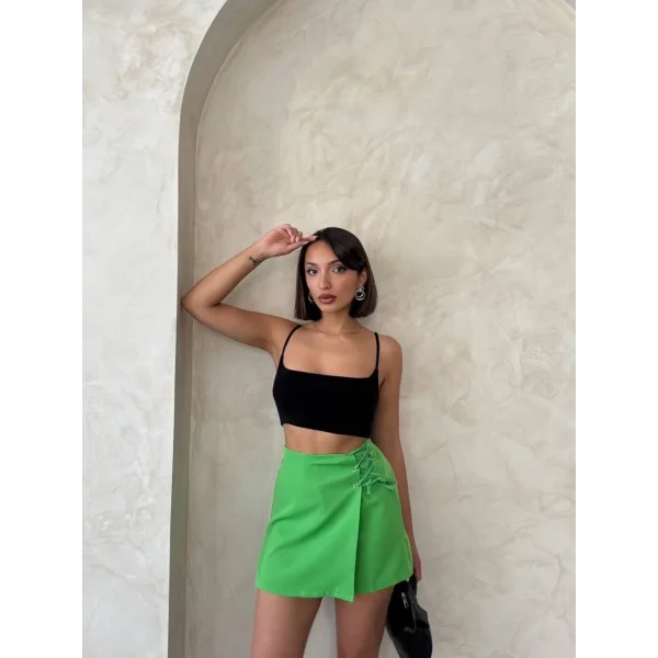 Kuş gözü şort etek yeşil s25819
