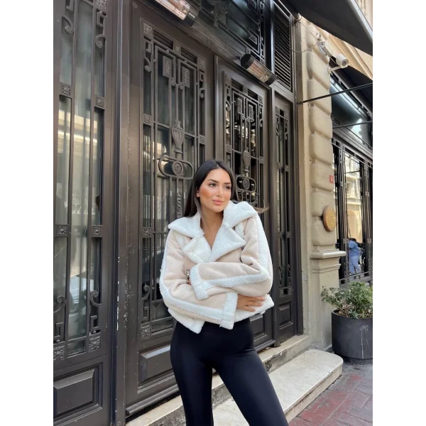 KUZU YUMOŞ KAPLAMA TAK ÇIKAR KOL CROP NUBUK KABAN