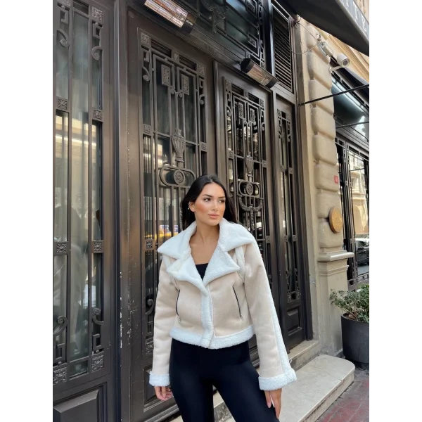 KUZU YUMOŞ KAPLAMA TAK ÇIKAR KOL CROP NUBUK KABAN