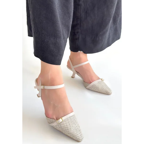 Lanna Bej Cilt Topuklu Ayakkabı