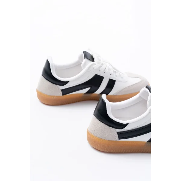 M-1004 Beyaz Bağcıklı Termo Taban Günlük Kadın Spor