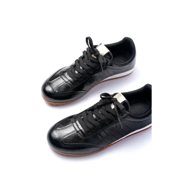 M-1009 Siyah Rugan Bağcıklı Günlük Kadın Spor