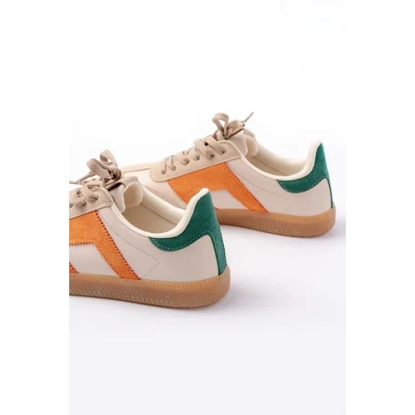 M-5007 Bej Garni  Bağcıklı Termo Taban Günlük Kadın Spor