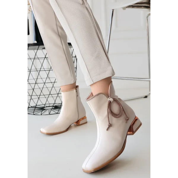 Melina Bej Cilt Topuklu Bot