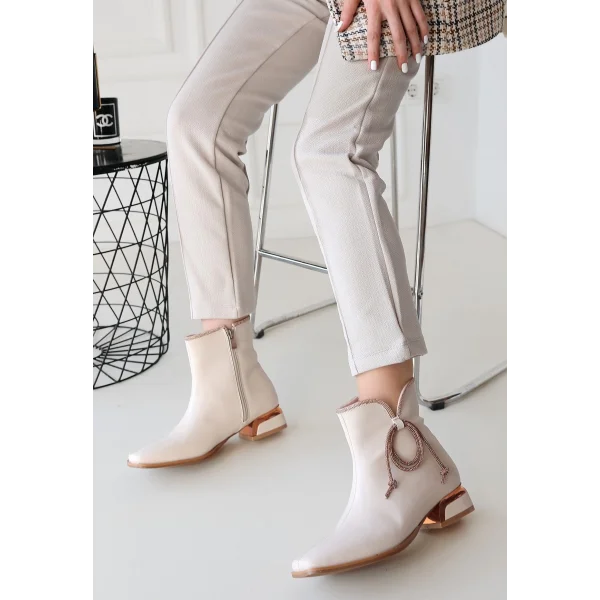 Melina Bej Cilt Topuklu Bot