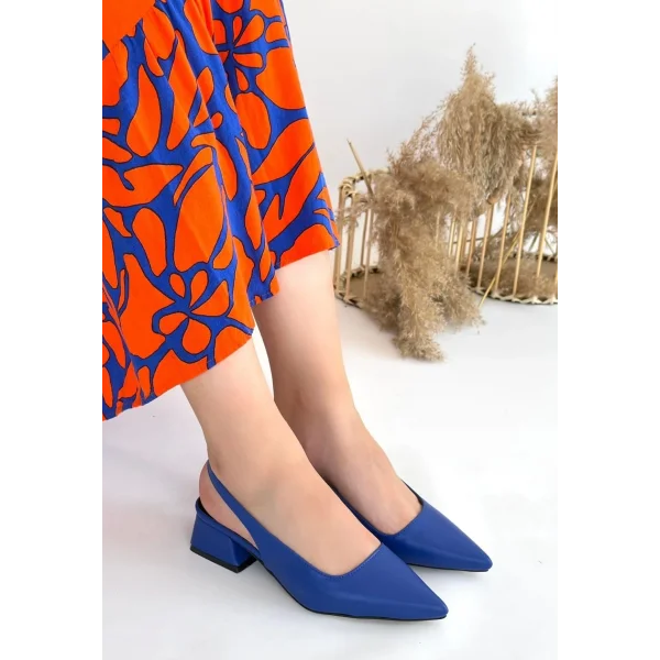 Morji Mavi Cilt Topuklu Ayakkabı