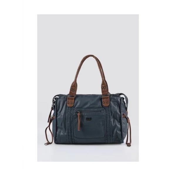 Muert Mavi Cilt Omuz Askılı El Çantası