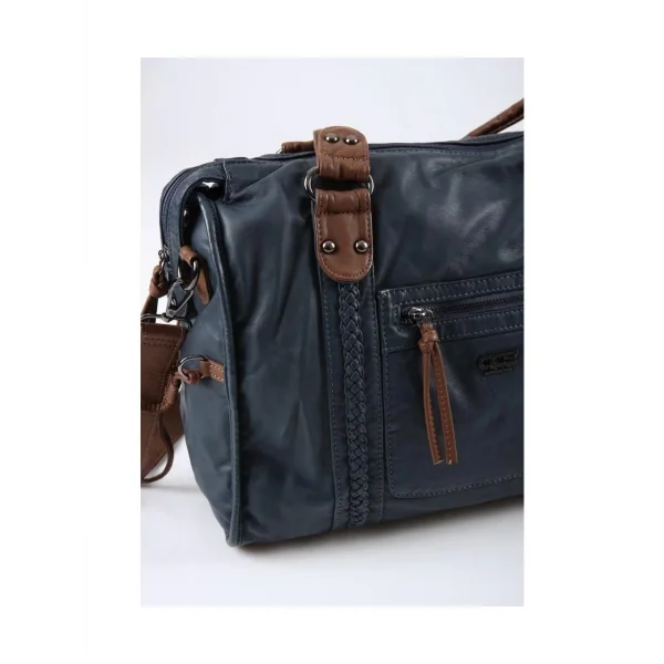 Muert Mavi Cilt Omuz Askılı El Çantası