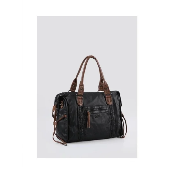 Muert Siyah Cilt Omuz Askılı El Çantası