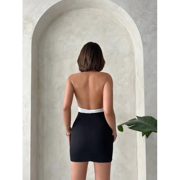 Önü büzgülü etek siyah s24222