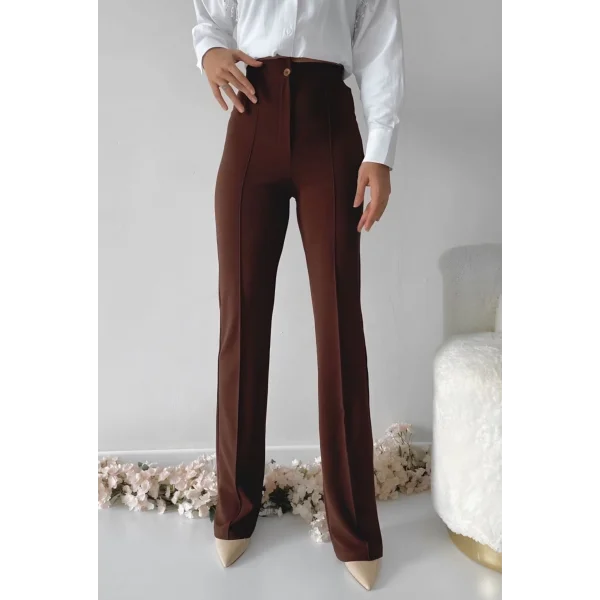 Önü cumalı ithal krep pantolon