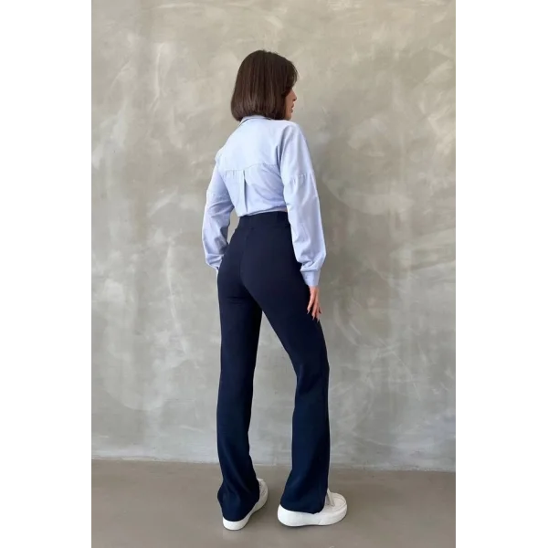 Önü cumalı ithal krep pantolon