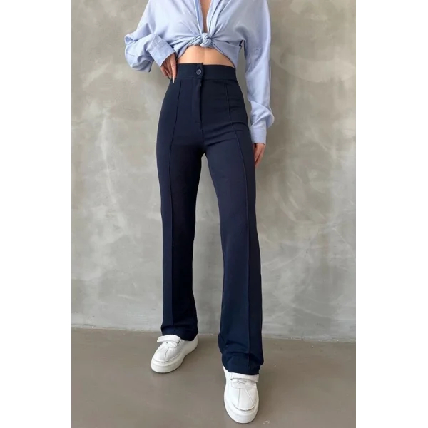 Önü cumalı ithal krep pantolon