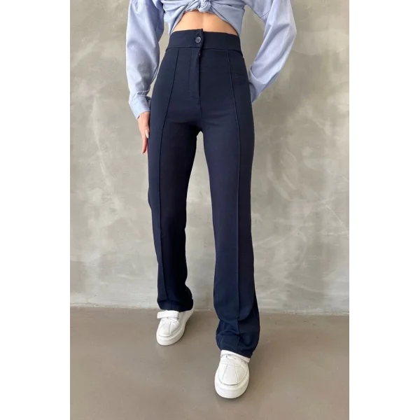 Önü cumalı ithal krep pantolon