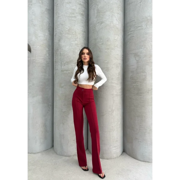 Önü cumalı ithal krep pantolon