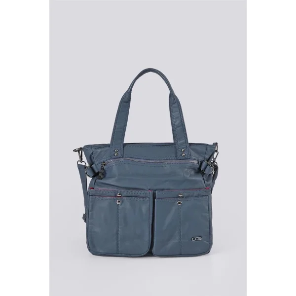 Opey Mavi Cilt Omuz Çantası