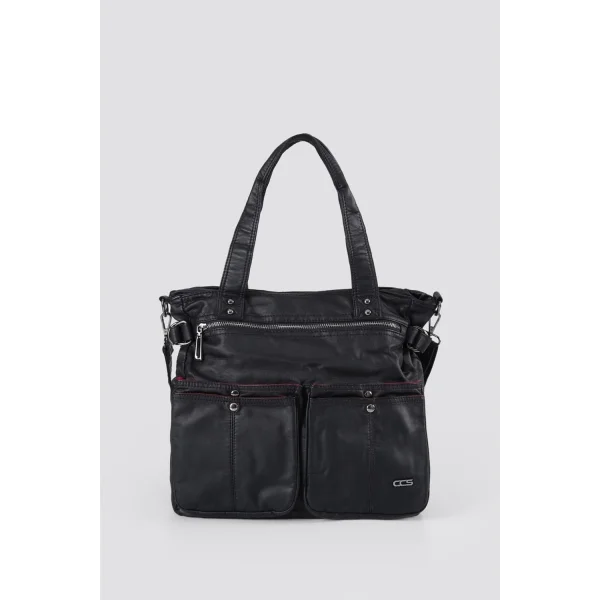 Opey Siyah Cilt Omuz Çantası