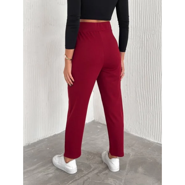 örme krep pantolon çift düğmeli