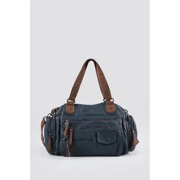 Orten Mavi Cilt Omuz Çantası