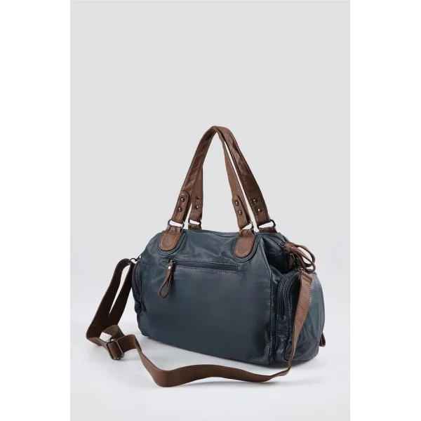 Orten Mavi Cilt Omuz Çantası