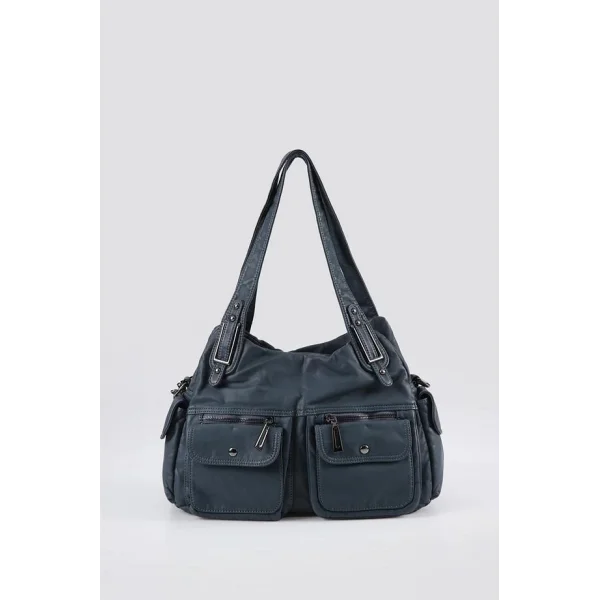 Oten Mavi Cilt Omuz Çantası