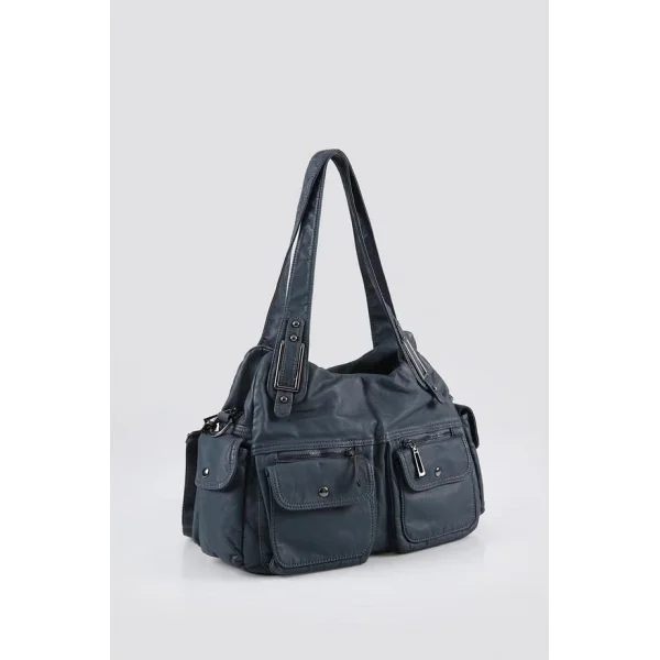 Oten Mavi Cilt Omuz Çantası